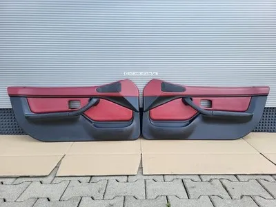 BMW Z3 Roadster Coupe Tür Verkleidung Voll Leder Rot Schwarz R+L + Türgriff 