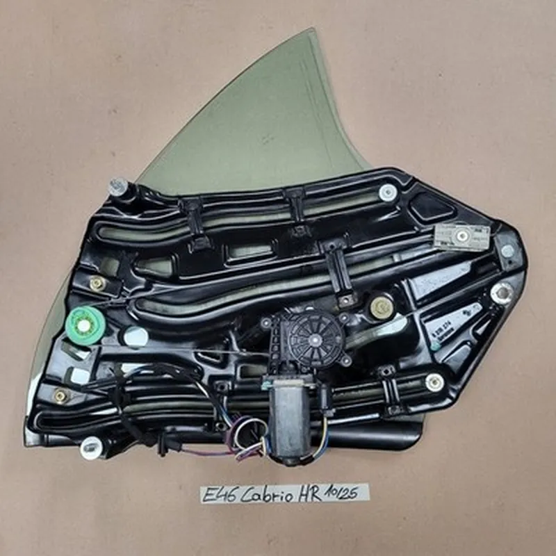 Original BMW E46 Cabrio Fensterheber Mechanismus + Motor + Scheibe Hinten RECHTS