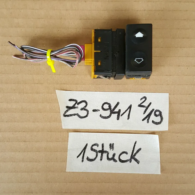 Schalter Fensterheber BMW E36 + Z3 FeHe Schalter mit Kabel Stecker gelb 8368941