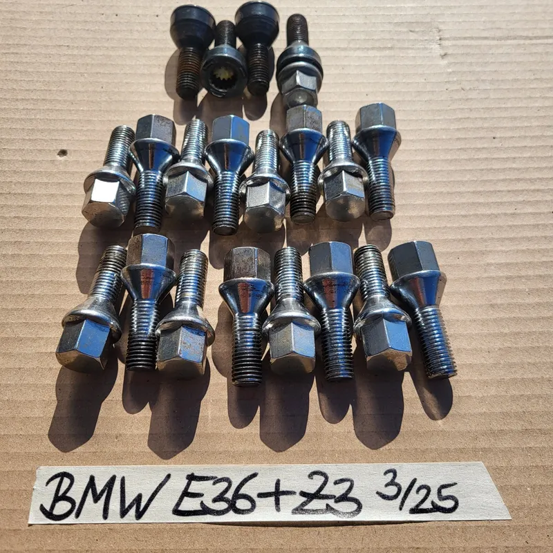 original BMW E36 Z3 Z4 E85 E46 E87 E90  Felgenschloss + Radschrauben Chrom M12