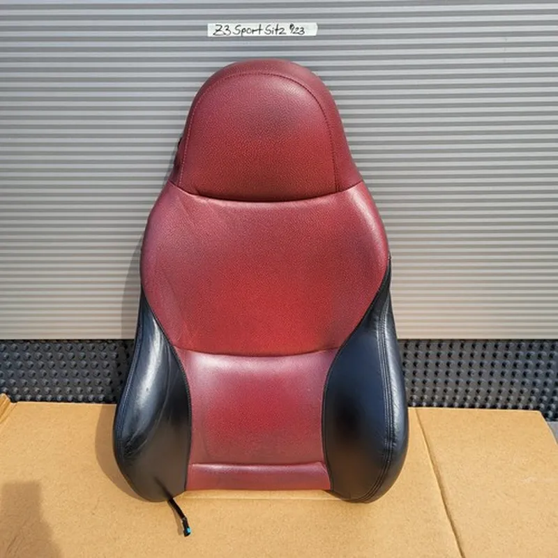 BMW Z3 Bei Fahrer Sport Sitz Oberteil Leder Rot Schwarz Rückenlehne Sitzheizung