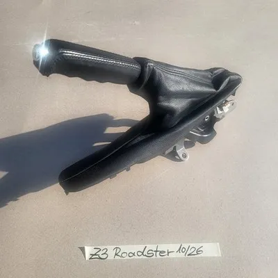 BMW Z3 Roadster Handbremse +  Leder Griff + Chrom Knopf + Leder Manschette 