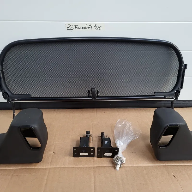 BMW Z3 Roadster Windschott Windschutz Abweiser Wind Stop Netz Rahmen Befestigung