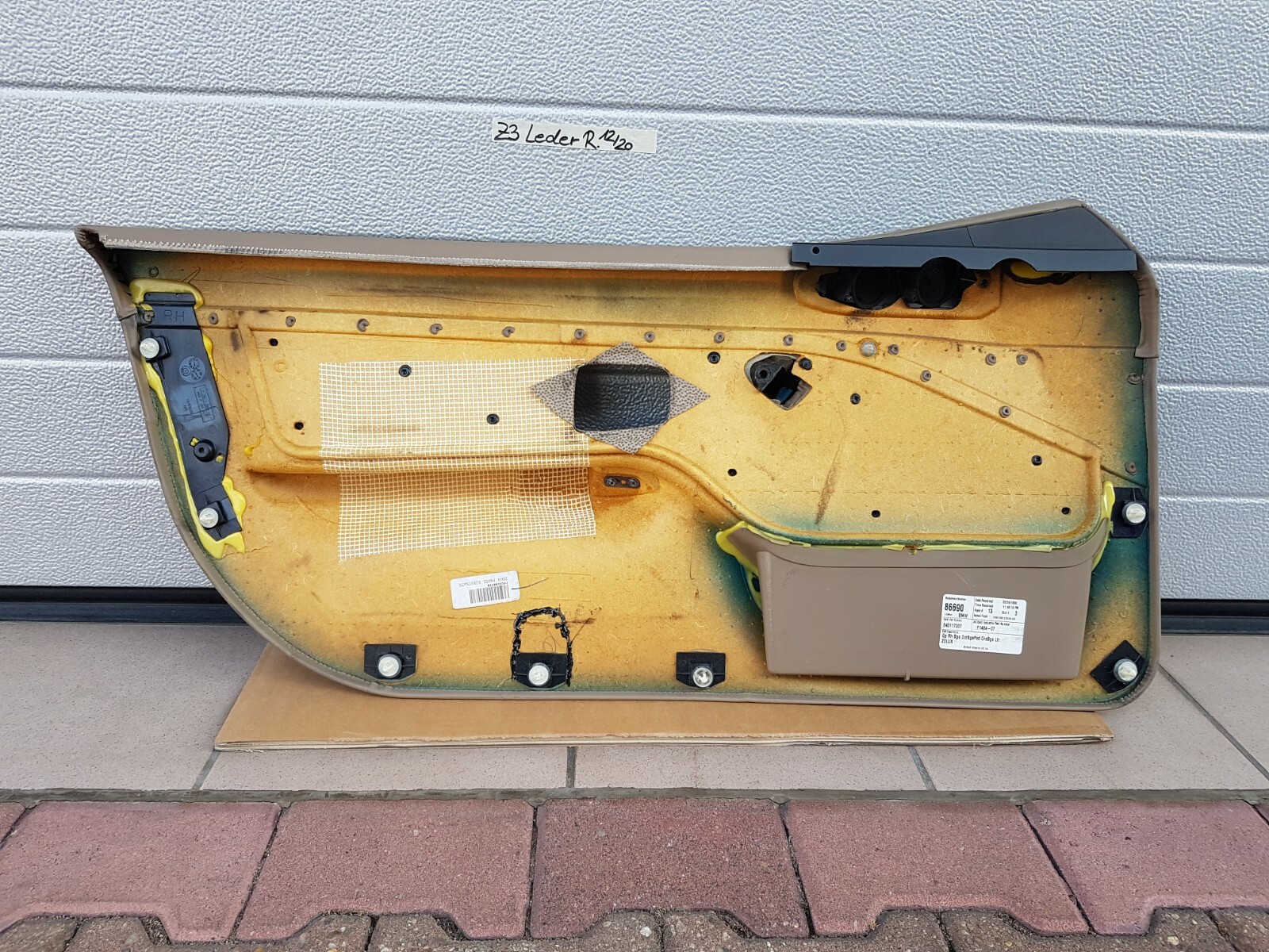 BMW Z3 Roadster Tür Verkleidung Türtafel Tür Pappe Voll Leder + Griff beige