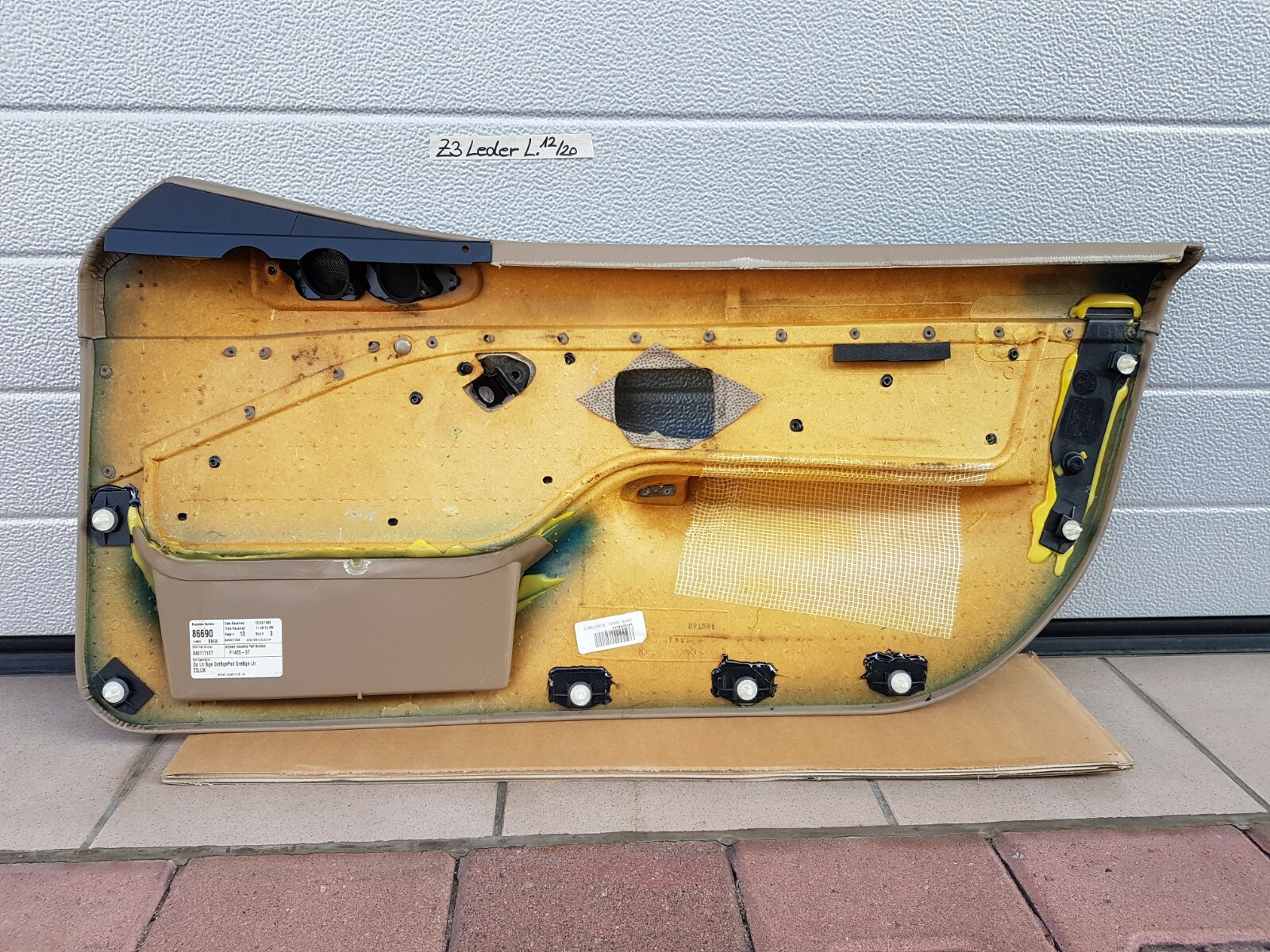 BMW Z3 Roadster Tür Verkleidung Türtafel Tür Pappe Voll Leder + Griff beige