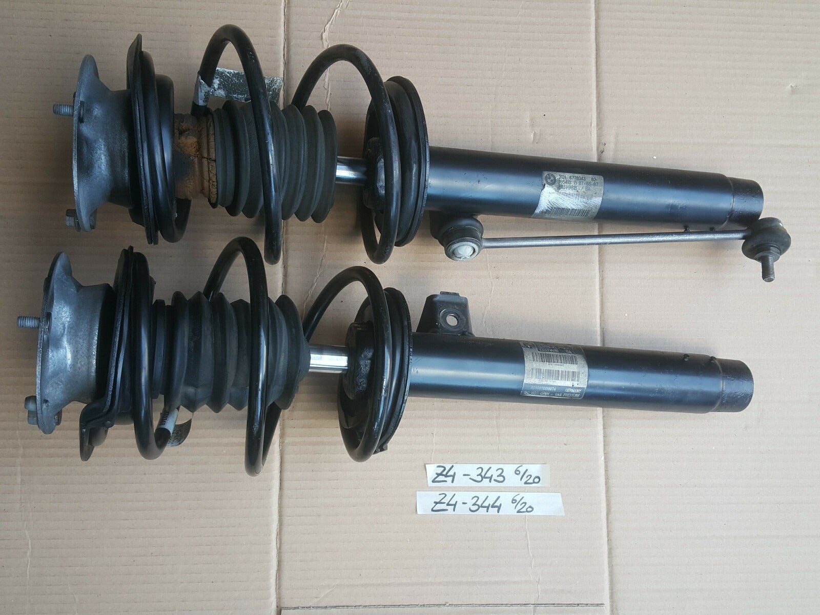 BMW Z4 E85 Stoßdämpfer Federbein Feder VORNE rechts 6770343 links 6770344