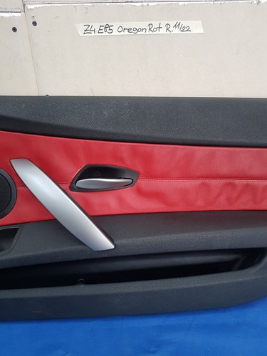BMW Z4 E85 E86 Beifahrer Türverkleidung RECHTS Leder Oregon rot schwarz