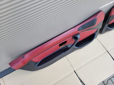 BMW Z3 Roadster  Tür Verkleidung Voll Leder Rot Schwarz R+L + Türgriff ABHOLUNG 