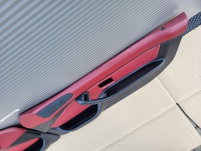 BMW Z3 Roadster  Tür Verkleidung Voll Leder Rot Schwarz R+L + Türgriff ABHOLUNG 