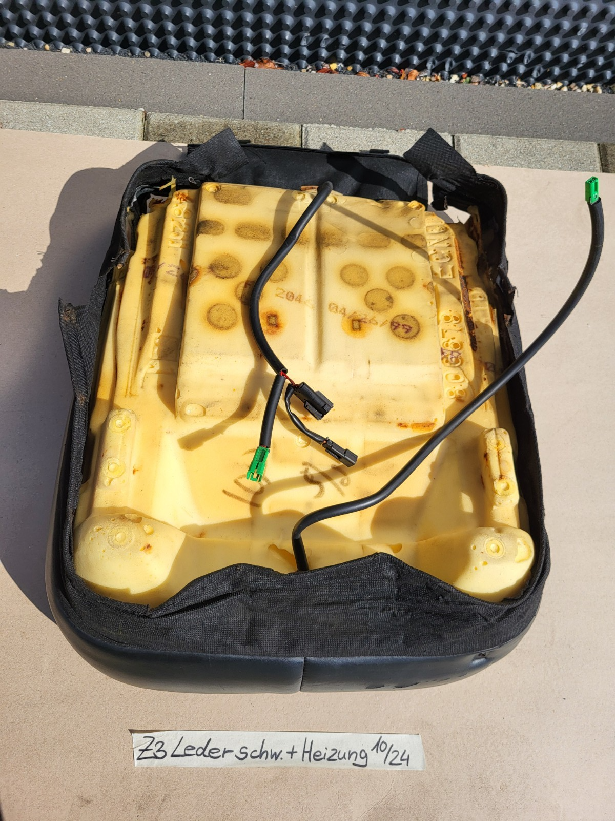 BMW Z3 Roadster Bei Fahrer Sitz Kissen Unterteil Leder point schwarz Sitzheizung