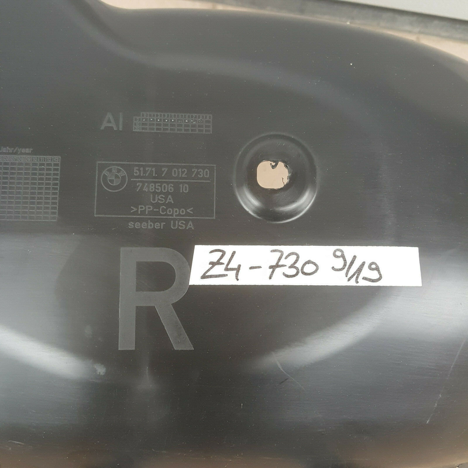 BMW Z4 Radschale Innen Kotflügel Abdeckung Radhaus Schale HINTEN RECHTS 7012730