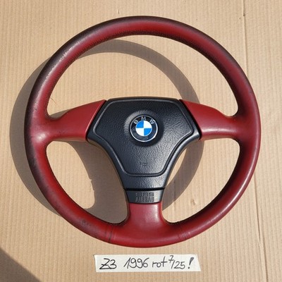 BMW E31 E34 E36 E39 Z3 Lenkrad 1093354 Leder Lenker Rot + Fahrer Airbagmodul