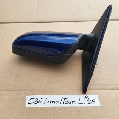 BMW E36 Limousine Touring Außen Seiten Spiegel Blau + Motor OHNE Spiegelglas