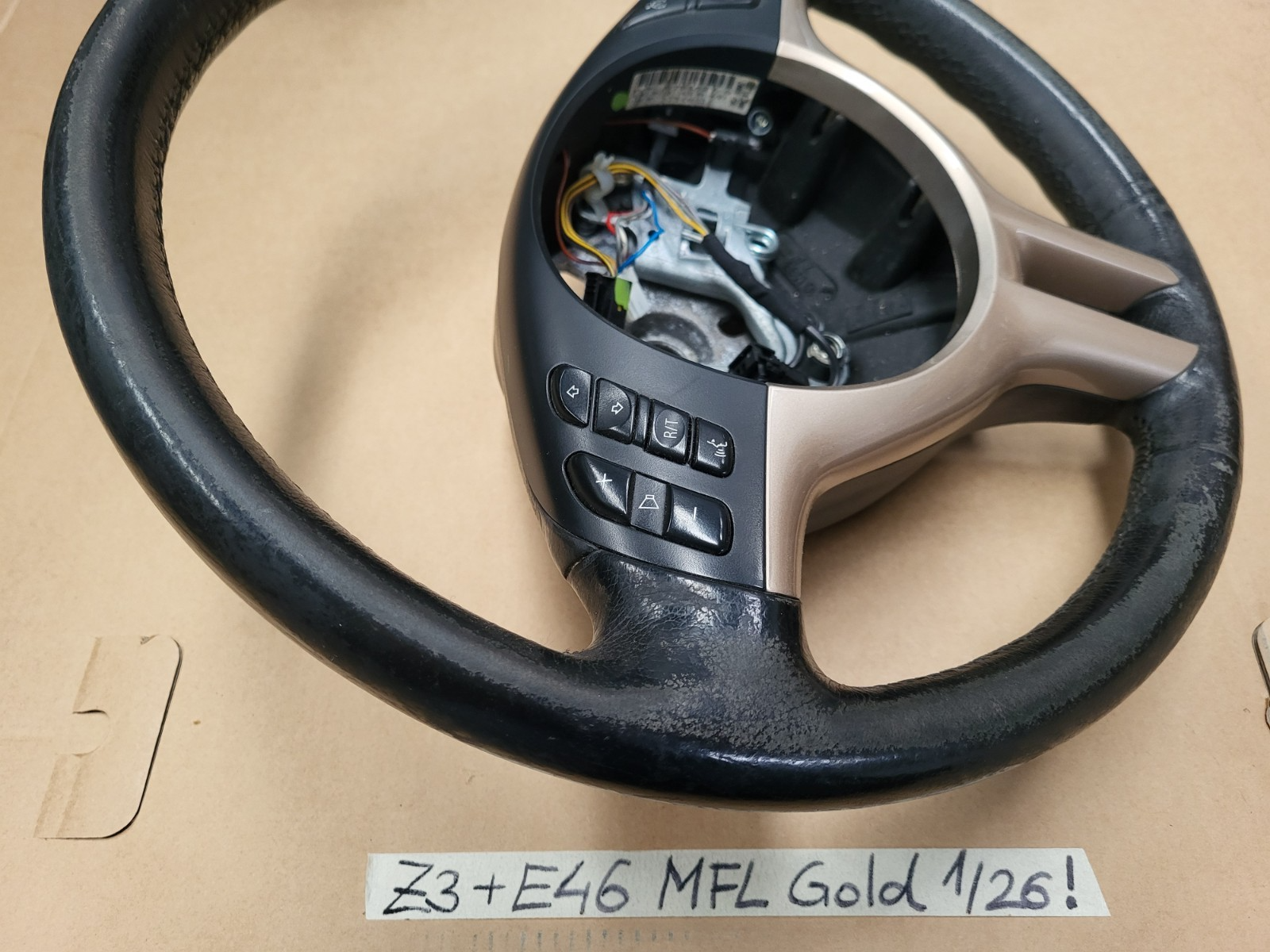 BMW Z3 Facelift E46 E39 MFL Sportlenkrad Leder Lenker Sport Lenkrad gold 6753527