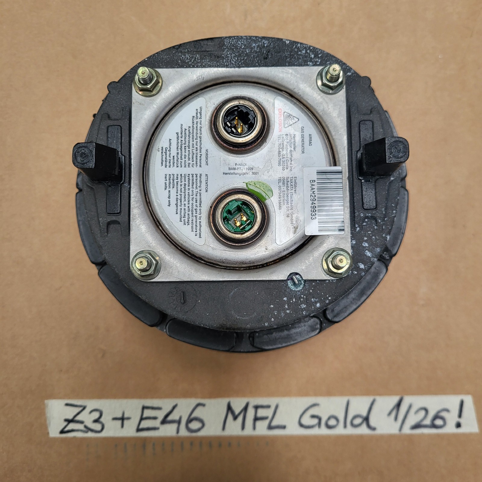 BMW Z3 Facelift E46 E39 MFL Sportlenkrad Leder Lenker Sport Lenkrad gold 6753527