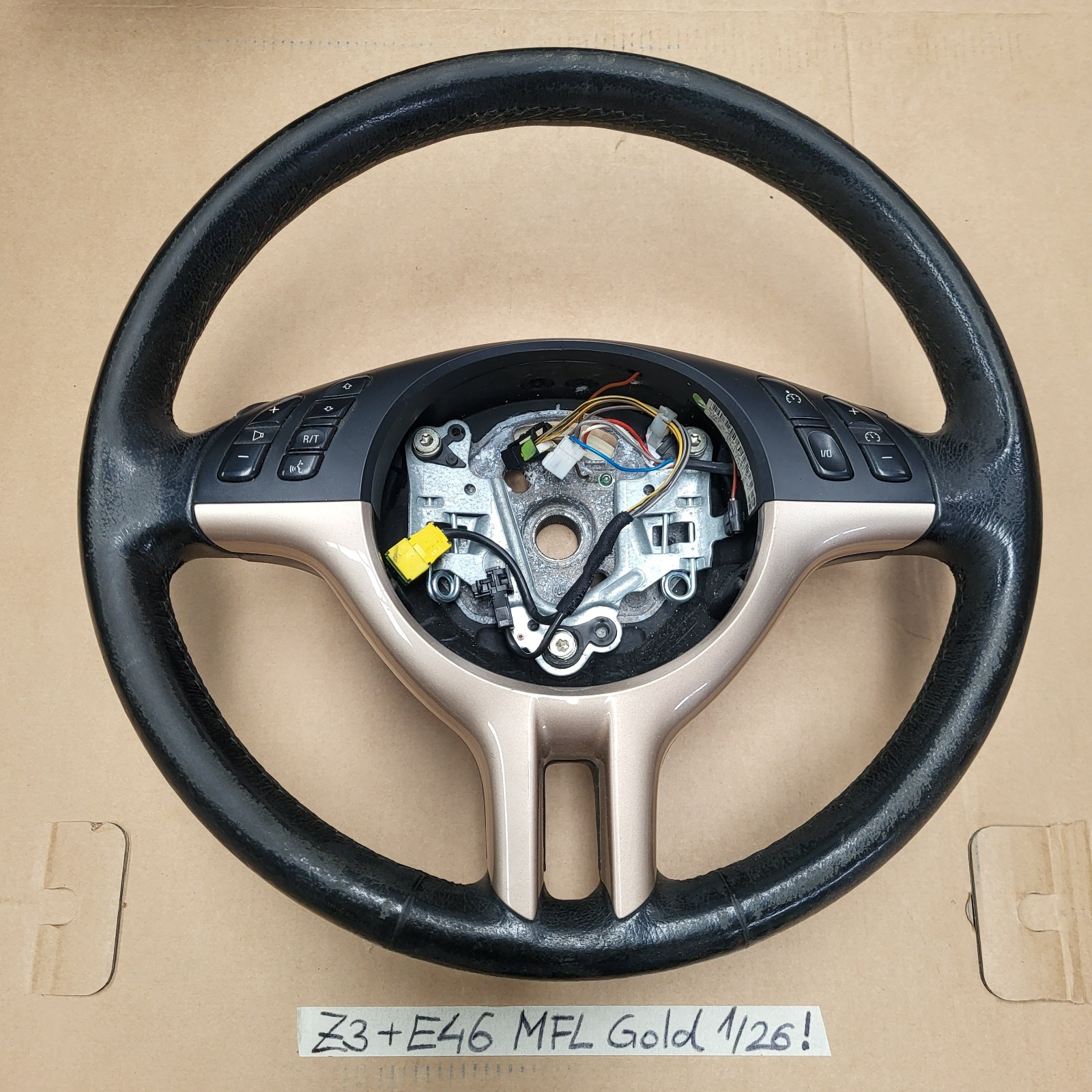 BMW Z3 Facelift E46 E39 MFL Sportlenkrad Leder Lenker Sport Lenkrad gold 6753527