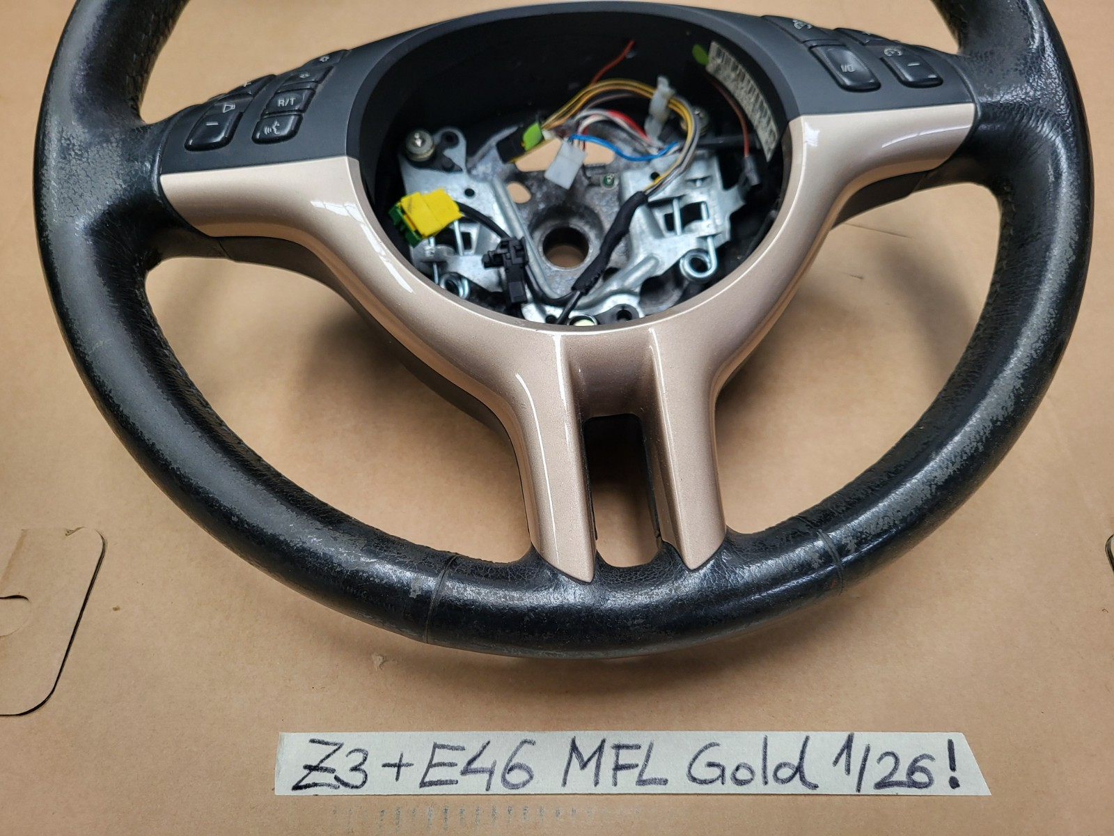 BMW Z3 Facelift E46 E39 MFL Sportlenkrad Leder Lenker Sport Lenkrad gold 6753527