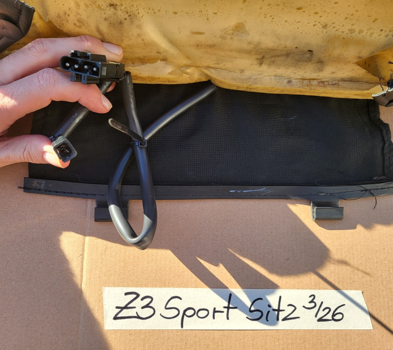 BMW Z3 Roadster Fahrer Sport Sitz Unterteil Leder Oregon Dot schwarz Sitzheizung