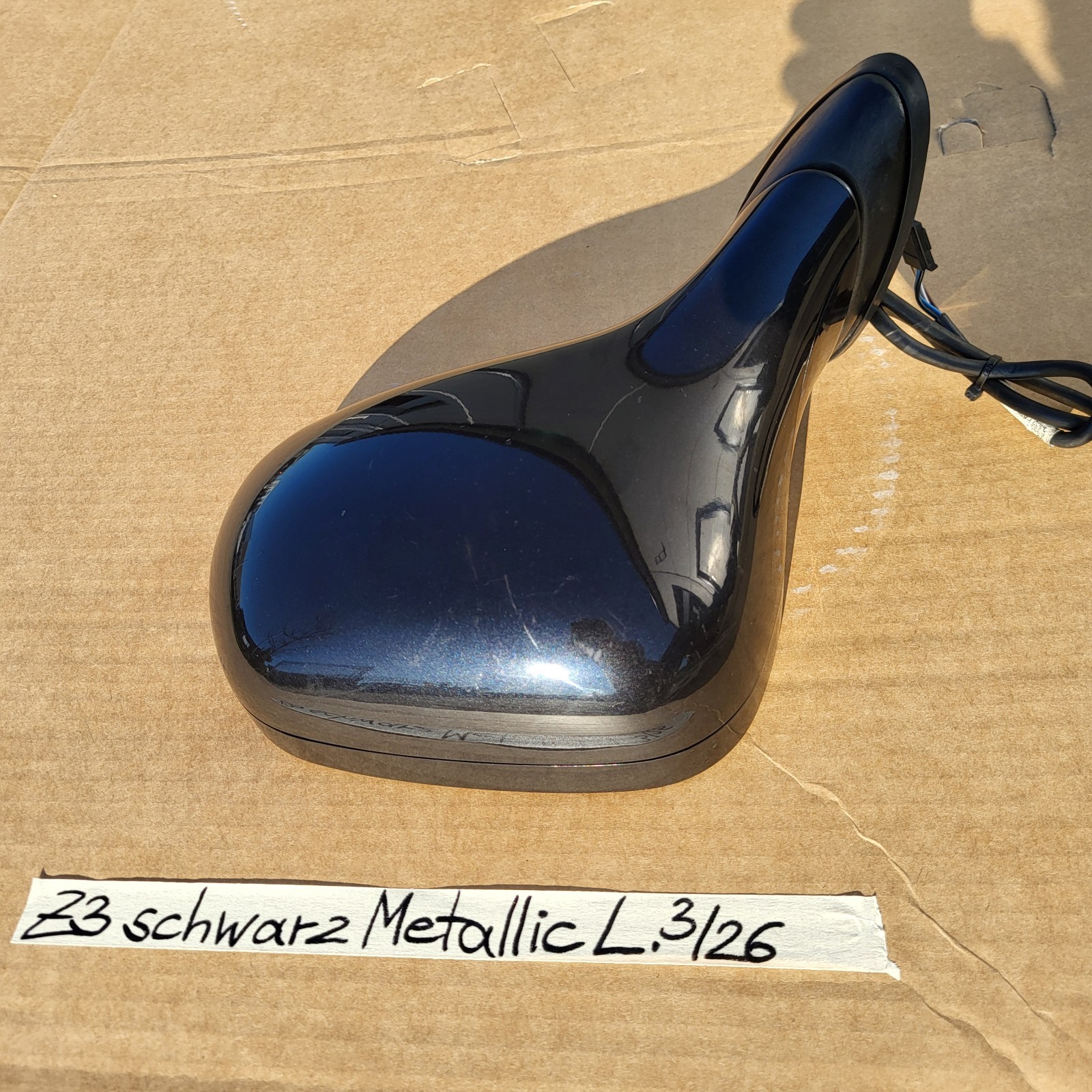 BMW Z3 Roadster + Coupe Seiten Außen Spiegel Glas Motor LINKS Schwarz Metallic