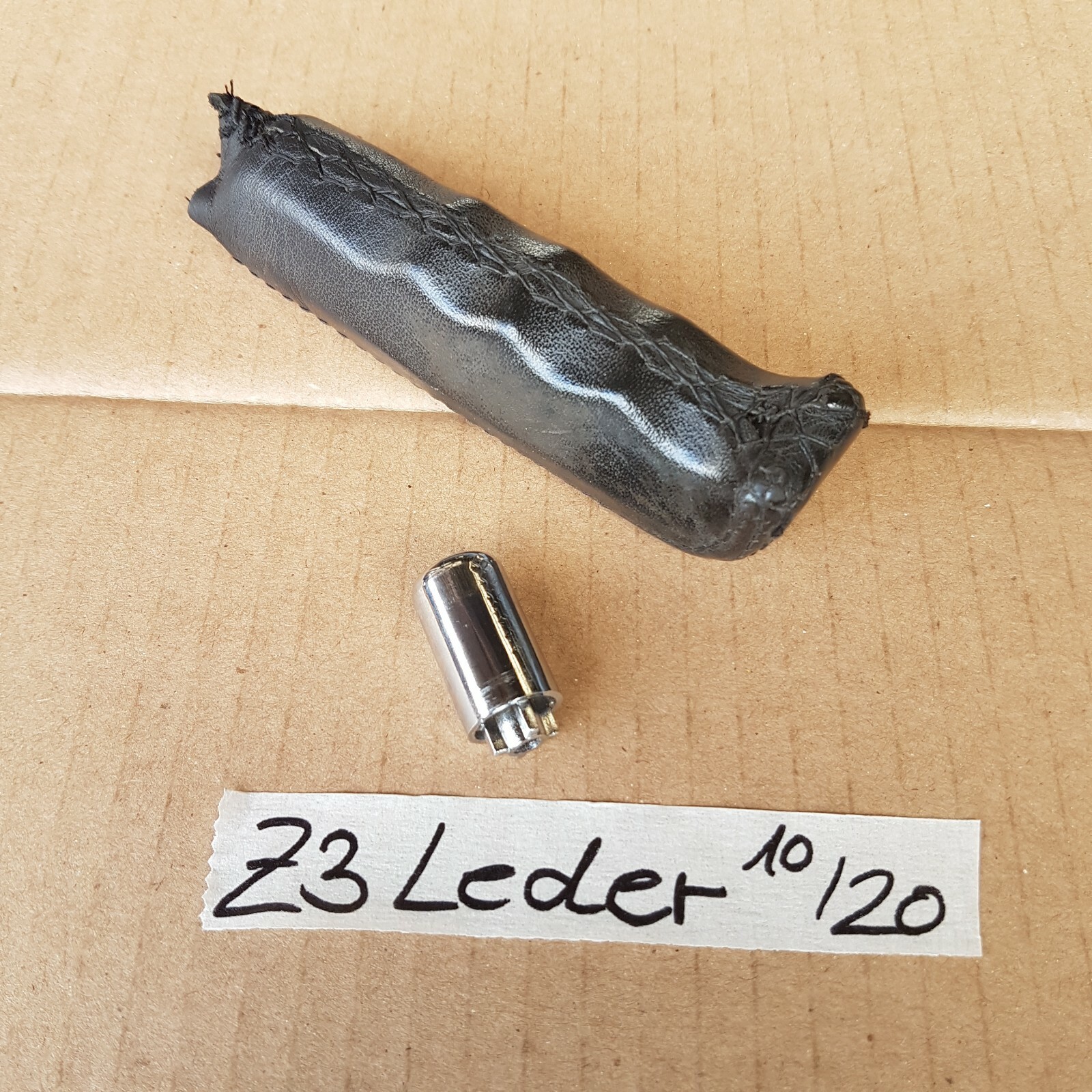 BMW Z3 Roadster + Coupe Leder Griff für Handbremse mit Chrom Knopf