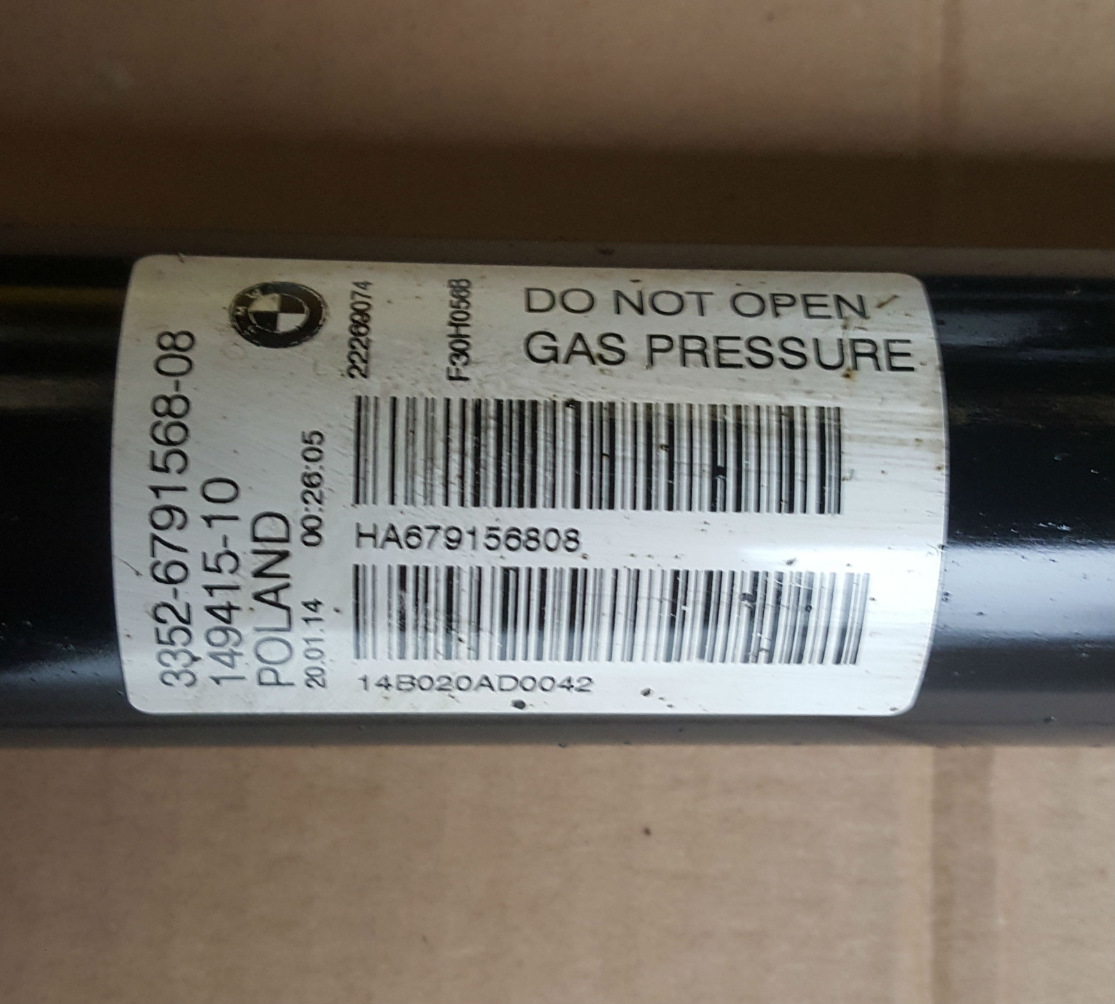 orig.BMW F30 Federbein Stoßdämpfer Set Gasdruckfeder HINTEN links rechts 6791568