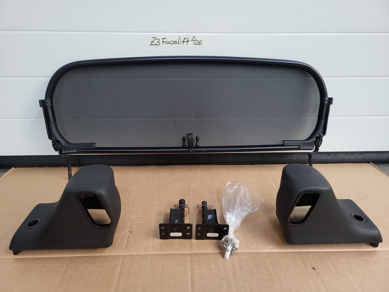 BMW Z3 Roadster Windschott Windschutz Abweiser Wind Stop Netz Rahmen Befestigung